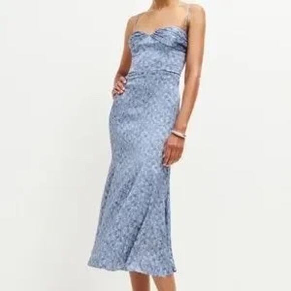 hensley silk dress Reformation Hensley Satin Dress In Mazzy